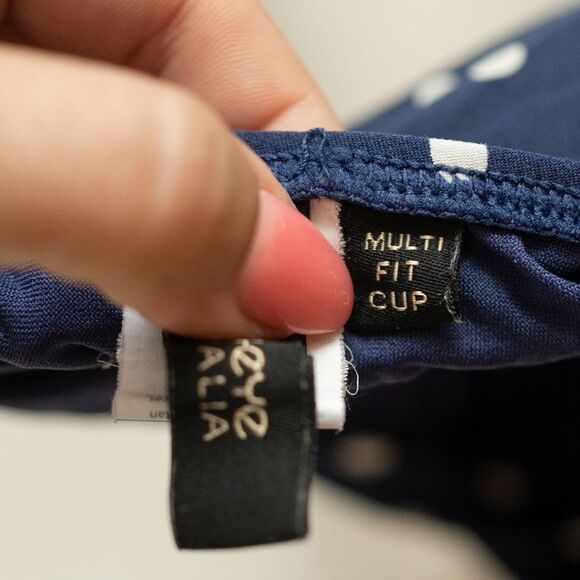 Bond-Eye Australia Nip Tuck Navy Polka-Dot One Piece Swimsuit size US6 - Picture 12 of 13